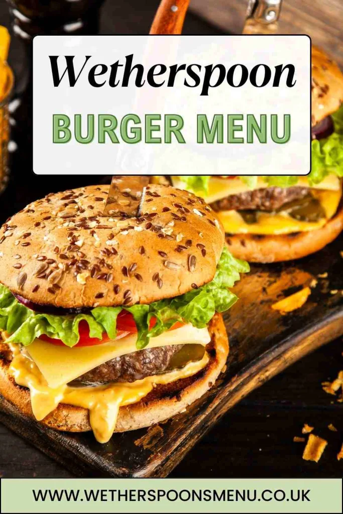 Wetherspoon Burgers Menu With Prices