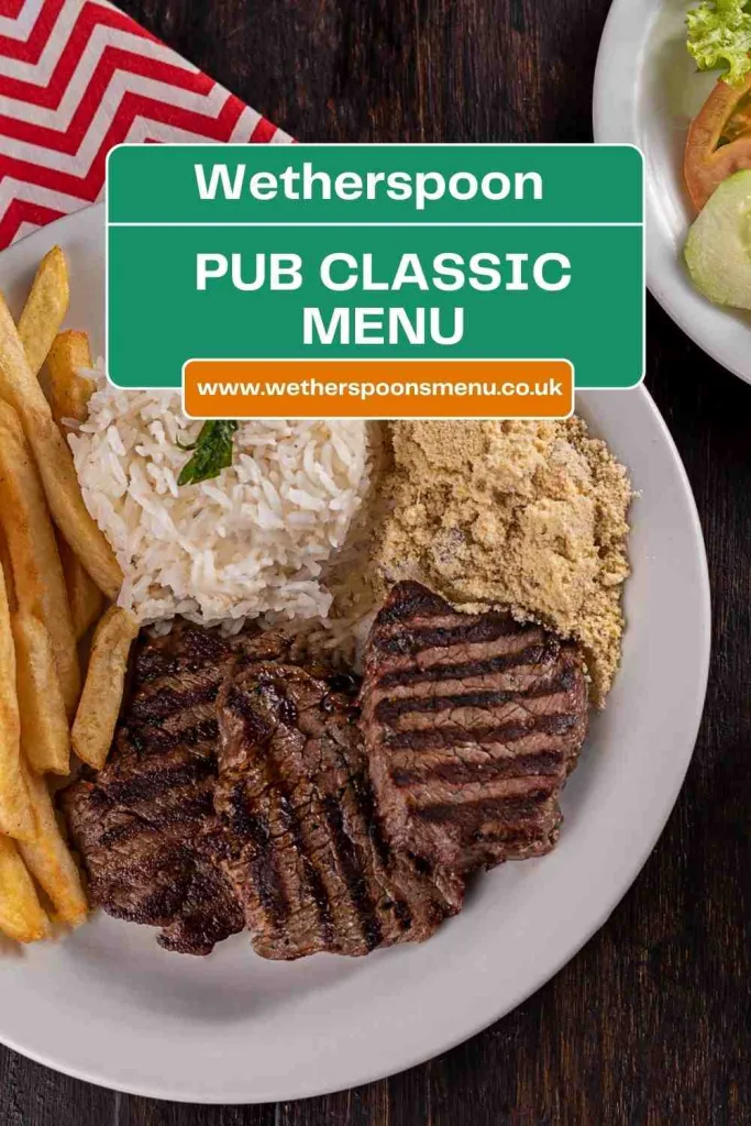 Wetherspoon Pub Classics Menu