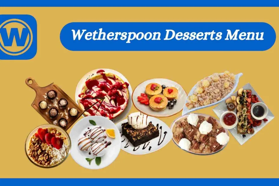 wetherspoon desserts menu