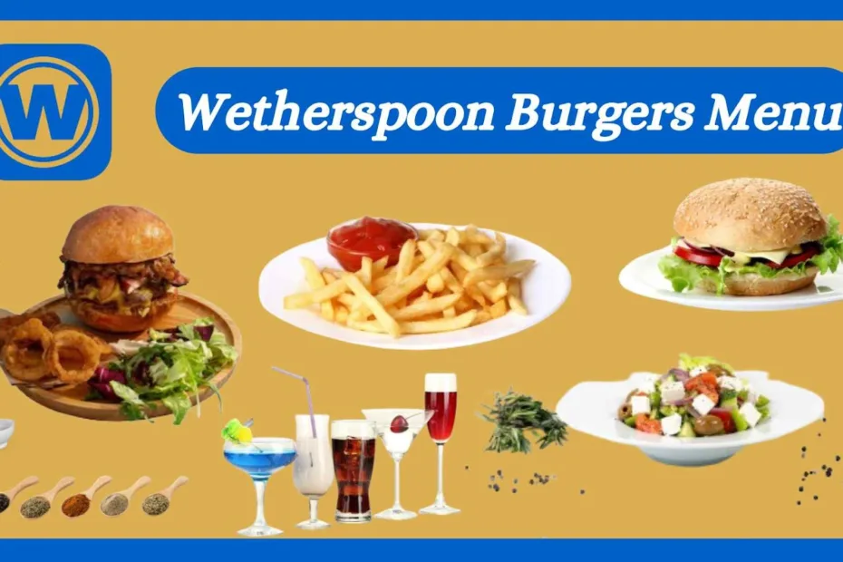 Wetherspoon Burgers Menu