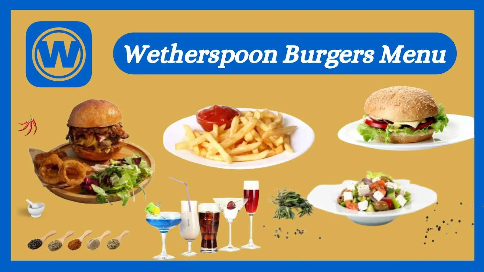 Wetherspoon Burgers Menu