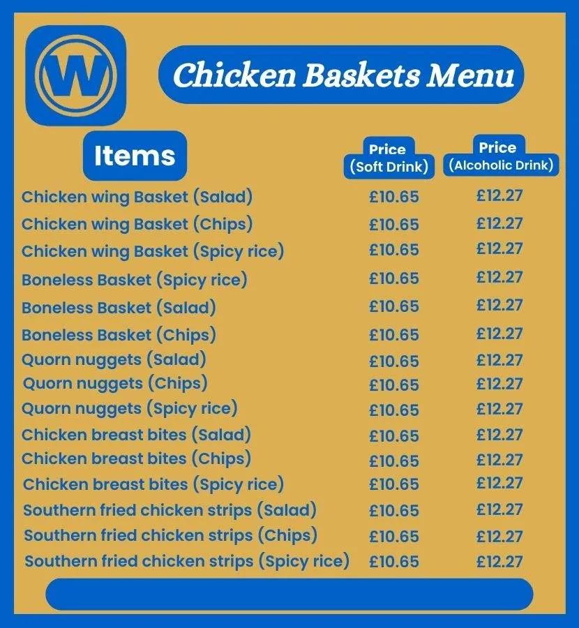 wetherspoon chicken baskets menu