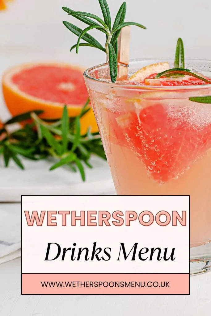Wetherspoons Drinks Menu