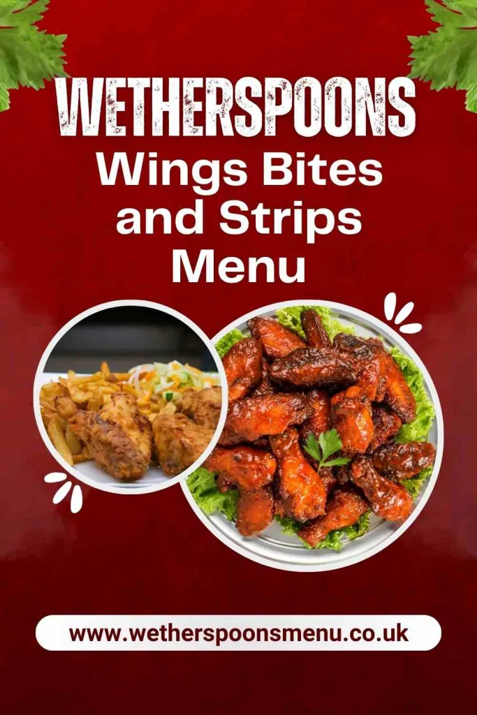 Wetherspoon Wings Bites and Strips Menu with Prices