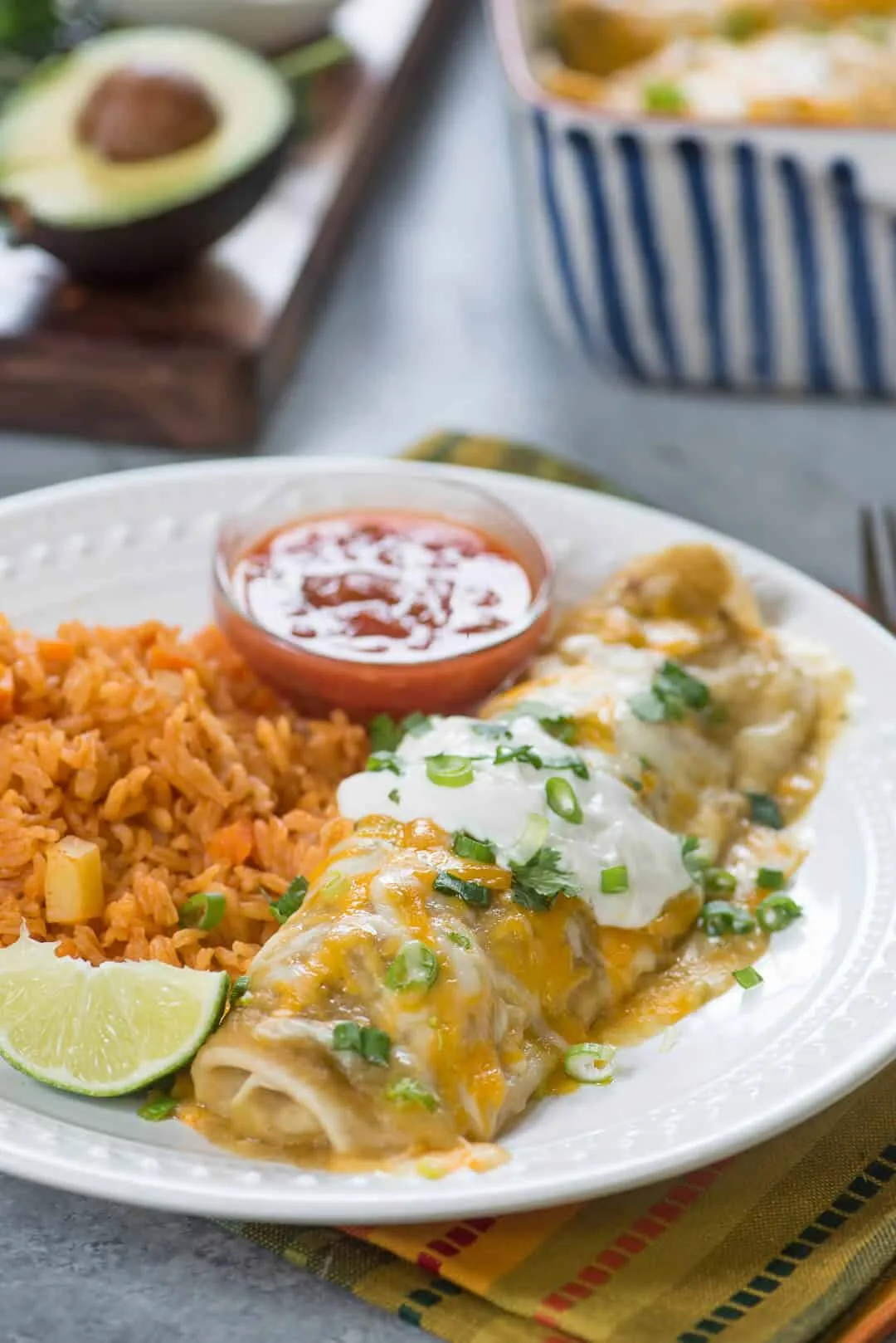 Green Chile Chicken Smothered Burritos Recipe