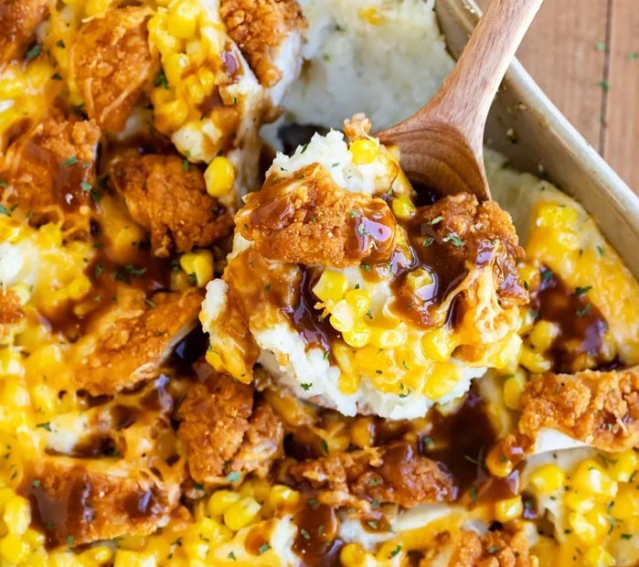 mashed potato casserole with crispy chicken recipe