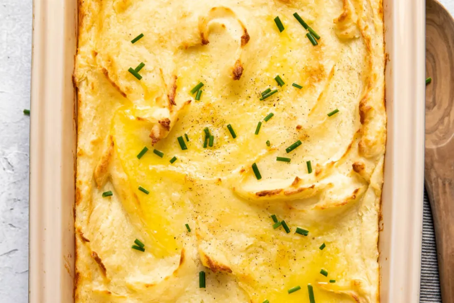 the best creamiest baked mashed potatoes recipe