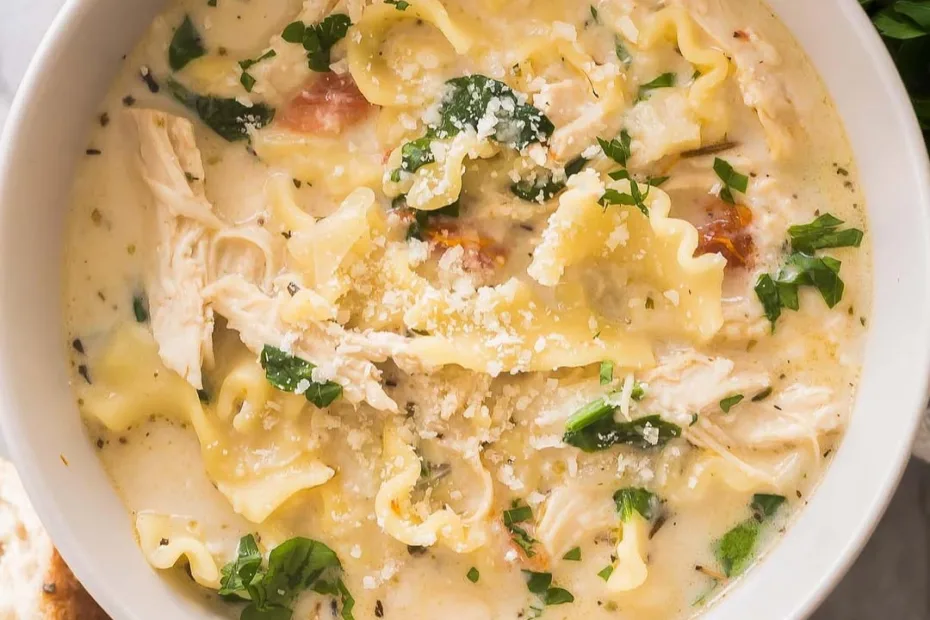 White Chicken Lasagna Soup Recipe