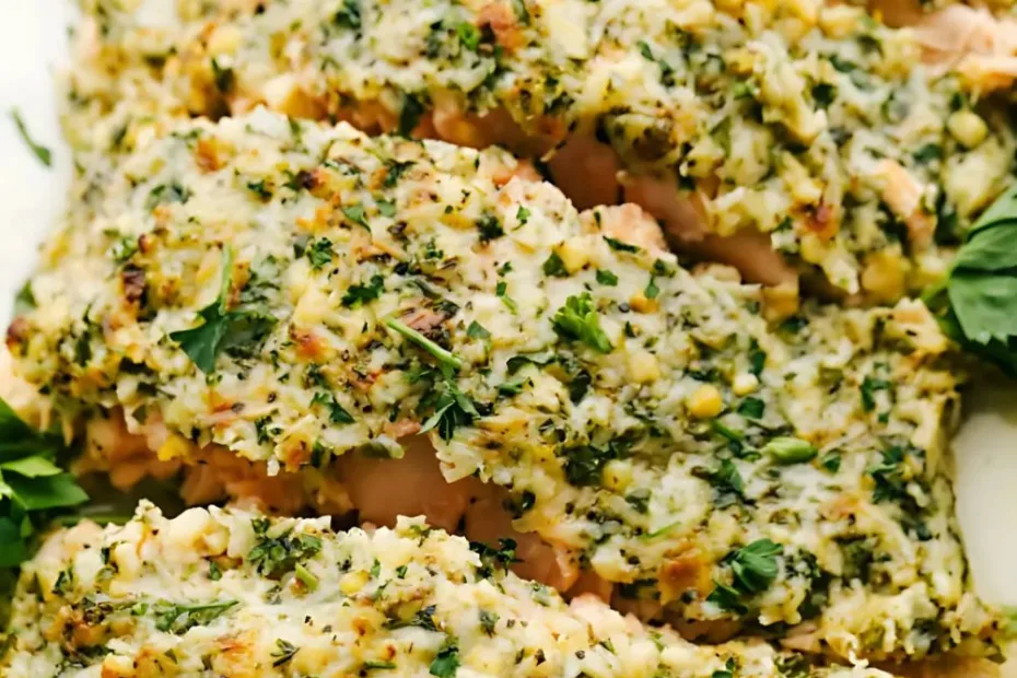 baked parmesan garlic herb salmon in foil recipe