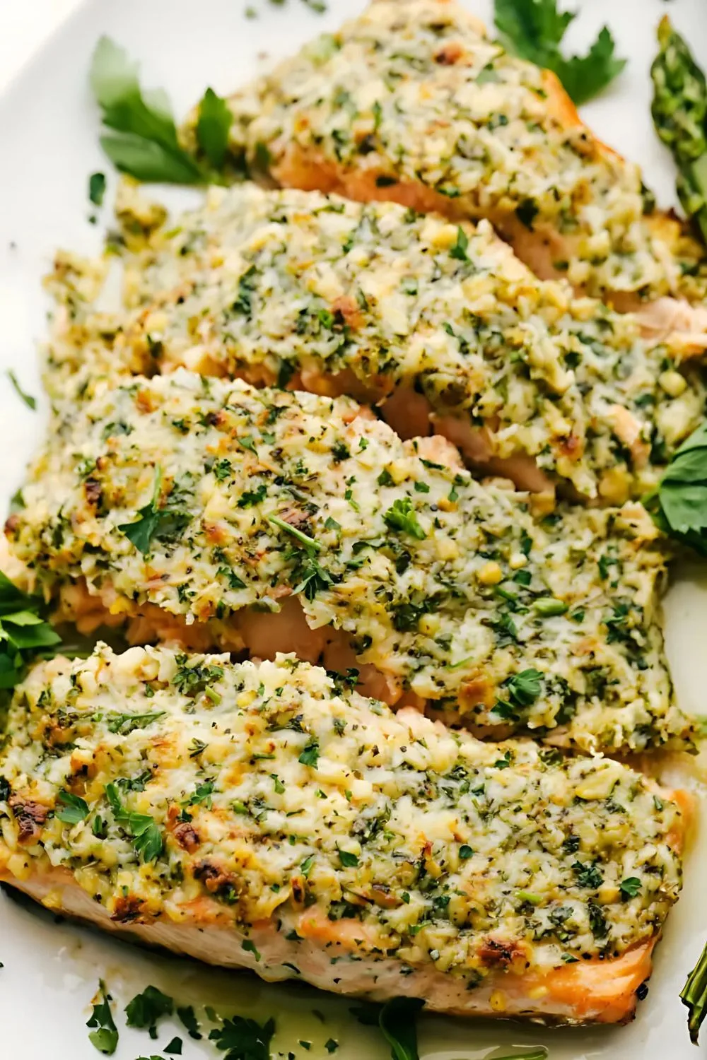 baked parmesan garlic herb salmon in foil recipe