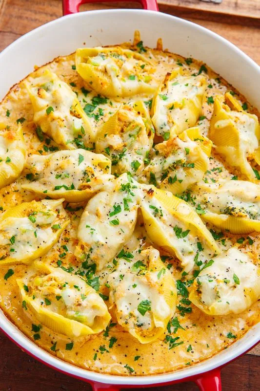 chicken alfredo stuffed shells recipe