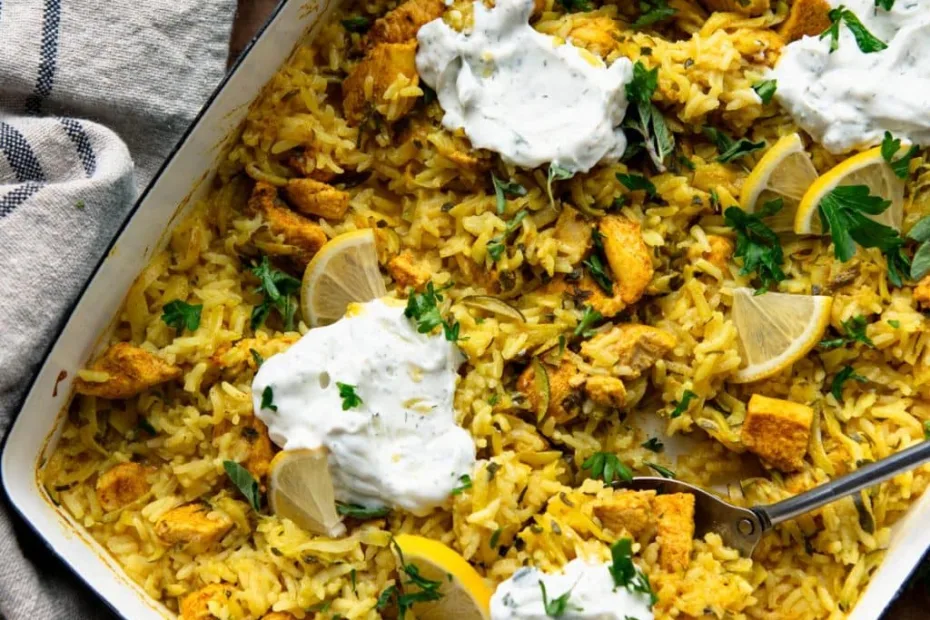 dump and bake chicken tzatziki with rice
