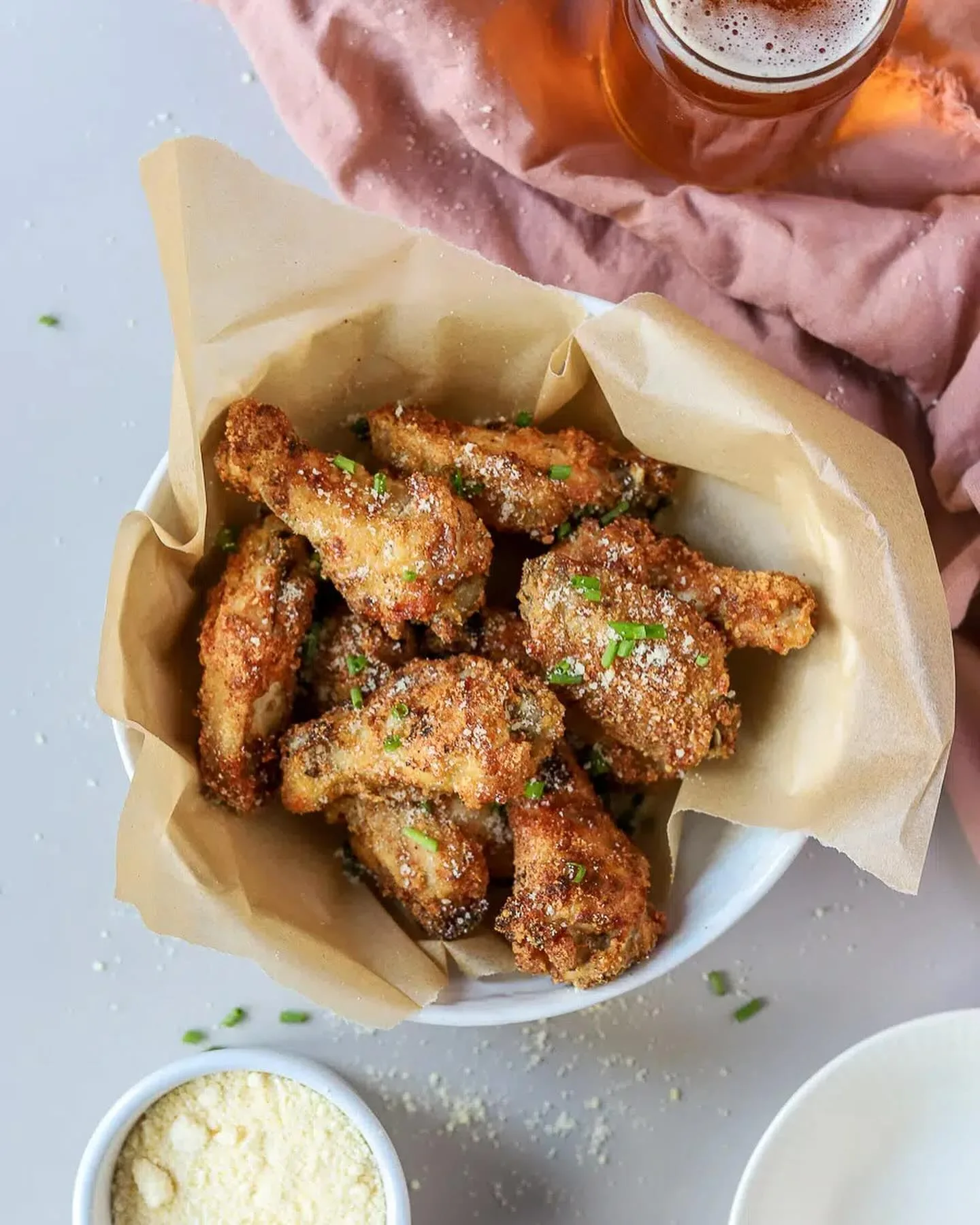 garlic parmesan crispy air fried chicken wings