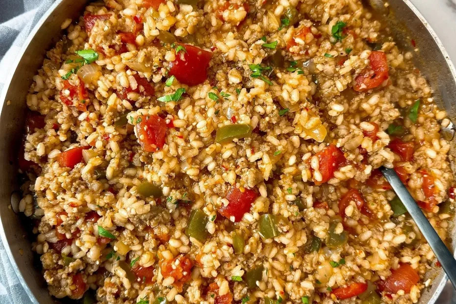 ground sausage and rice skillet