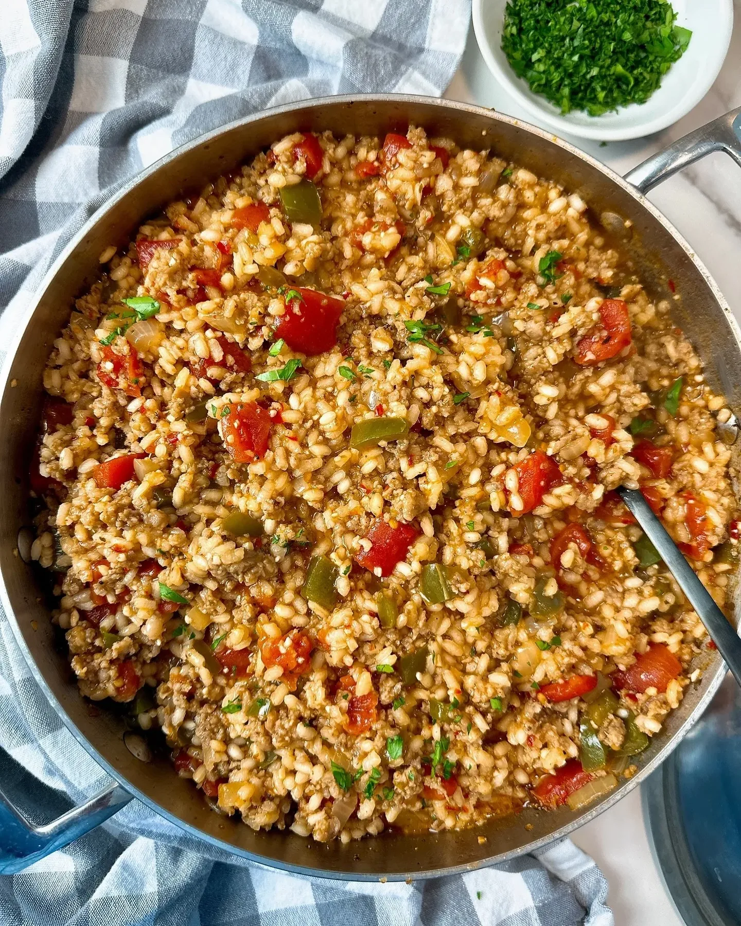 ground sausage and rice skillet
