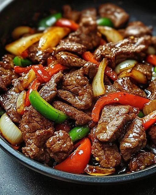 pepper steak with bell peppers and onion