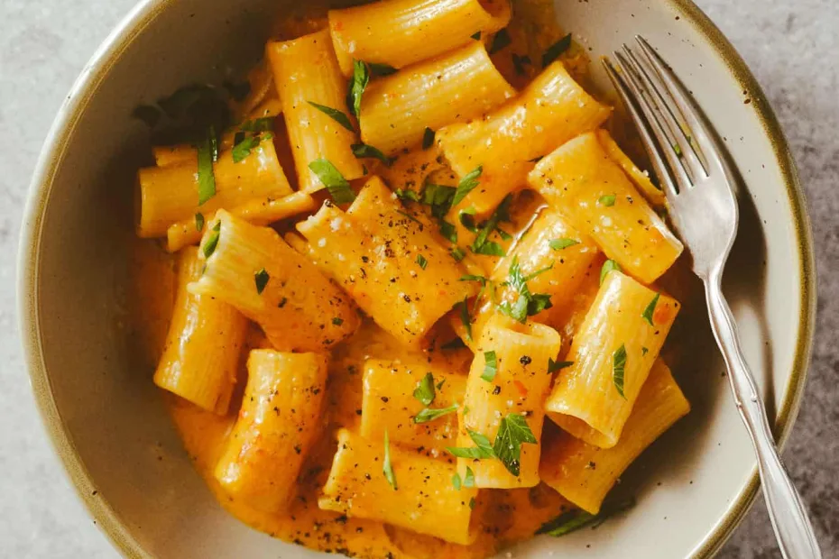 roasted red pepper rigatoni