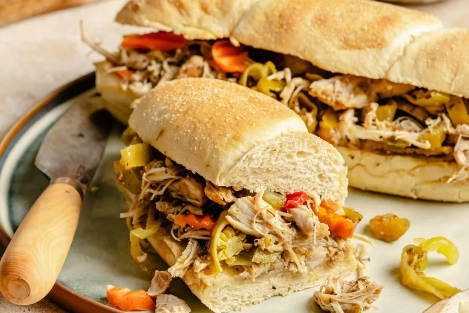 slow cooker italian chicken sandwiches