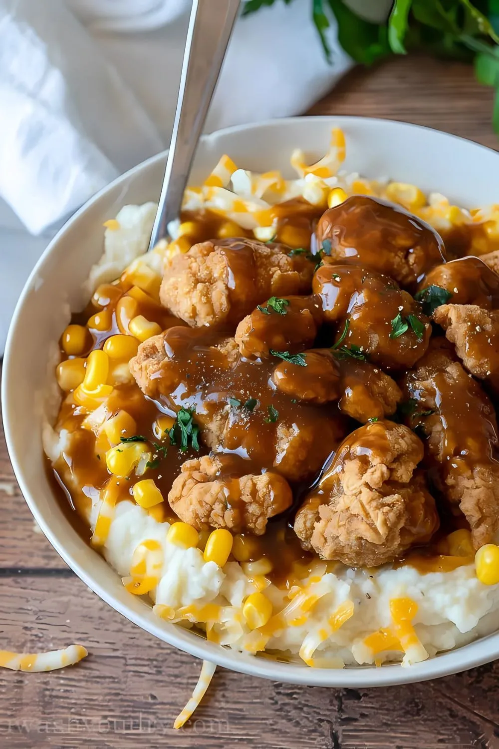 chicken mashed potato bowls recipe