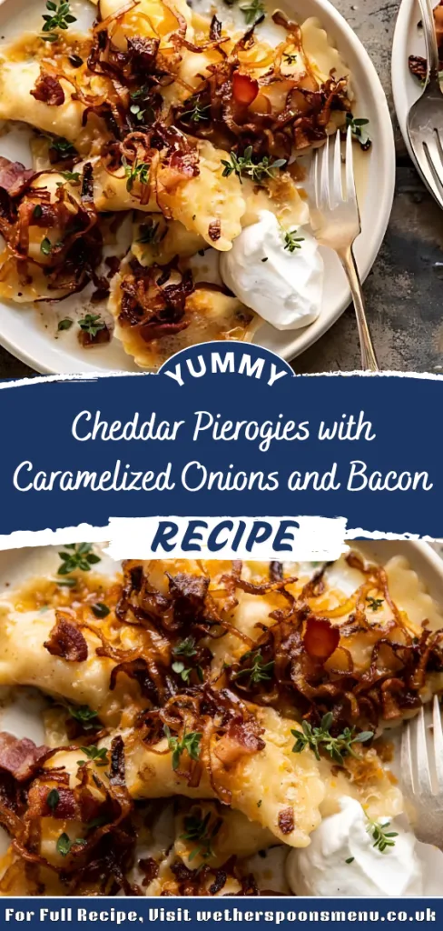 Cheddar Pierogies with Caramelized Onions and Bacon Recipe