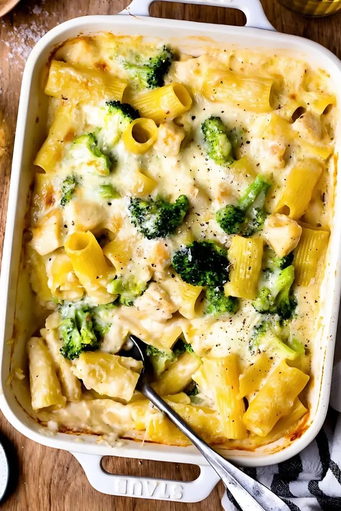 Cheesy Broccoli Chicken Pasta Bake Recipe