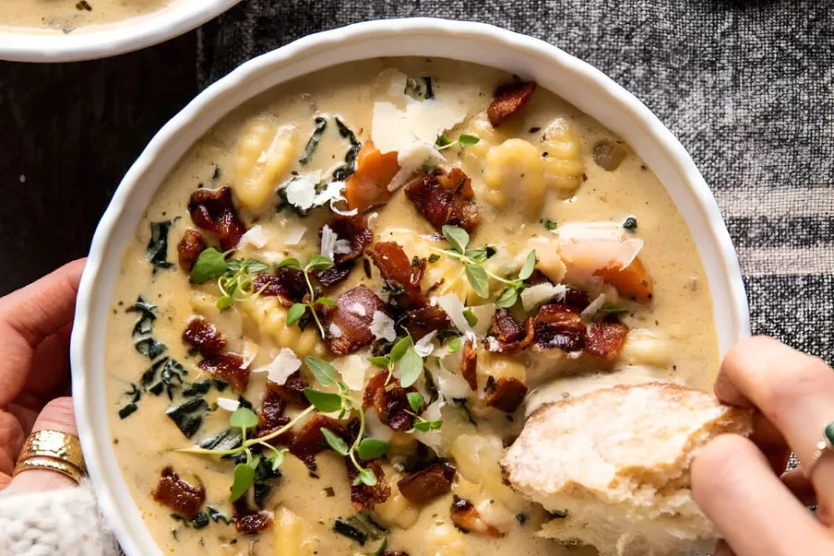 Creamy Gnocchi Soup with Rosemary Bacon Recipe
