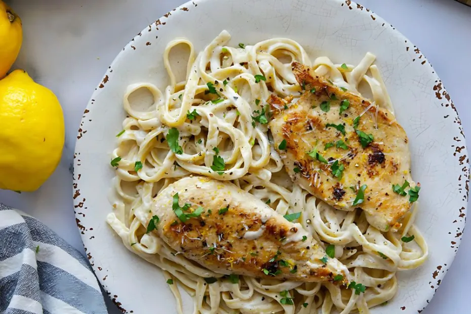 Lemon Pepper Chicken Alfredo Fettuccine Recipe