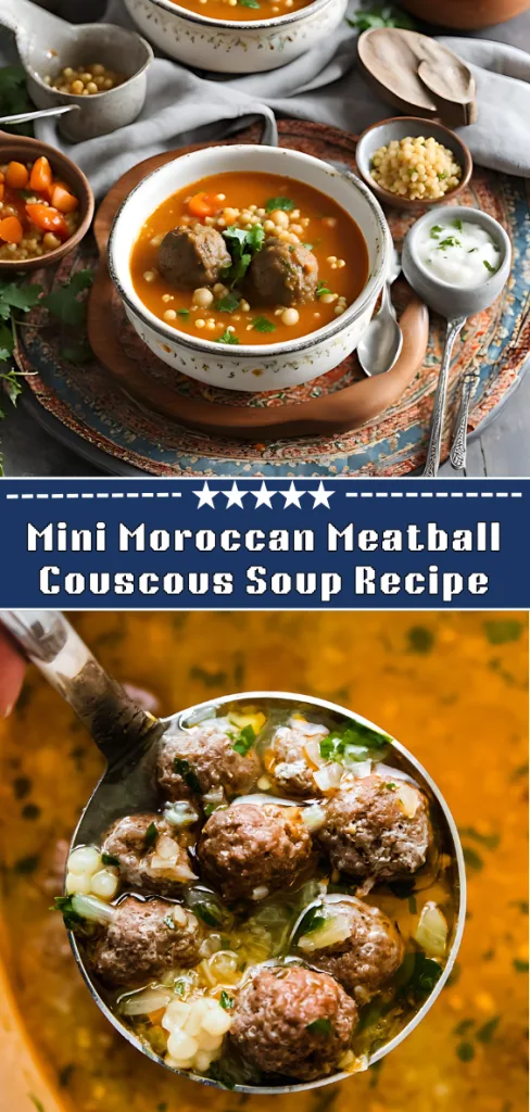 Mini Moroccan Meatball Couscous Soup Recipe