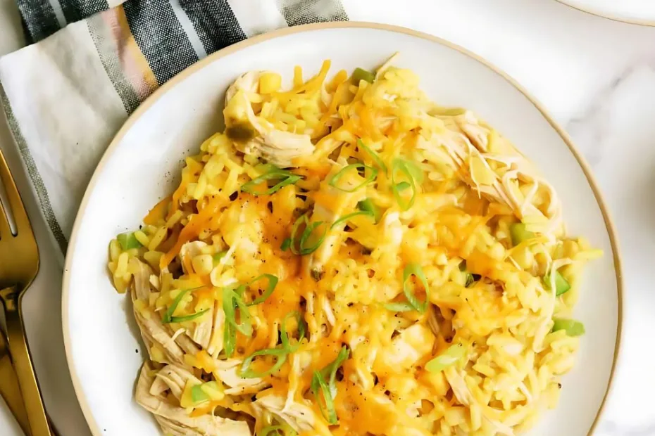 Slow Cooker Cheesy Chicken and Rice Recipe