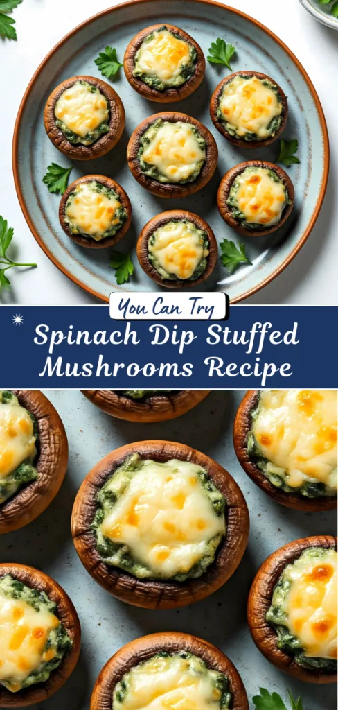 Spinach Dip Stuffed Mushrooms Recipe