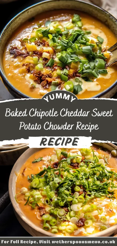 baked chipotle cheddar sweet potato chowder recipe