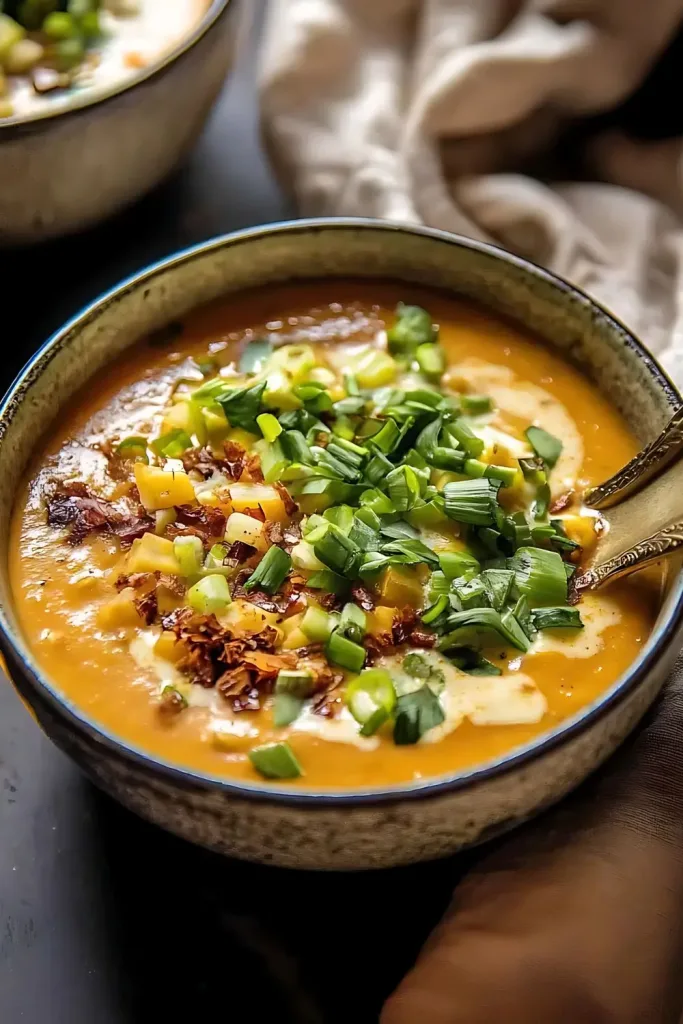 baked chipotle cheddar sweet potato chowder recipe