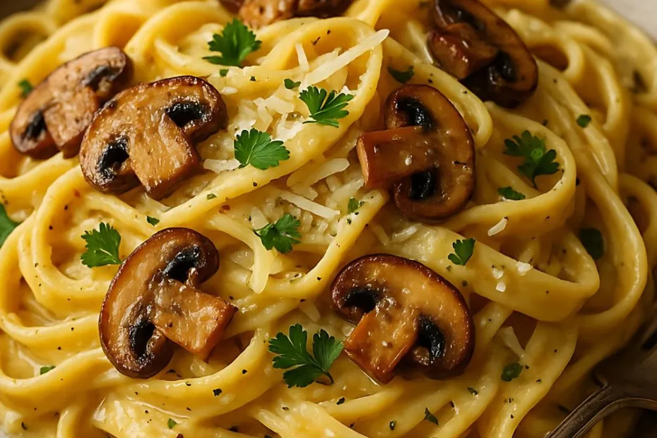 mushroom fettuccine alfredo recipe