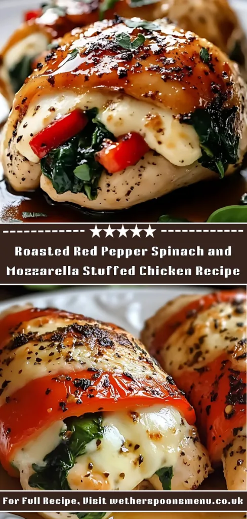 roasted red pepper spinach and mozzarella stuffed chicken recipe