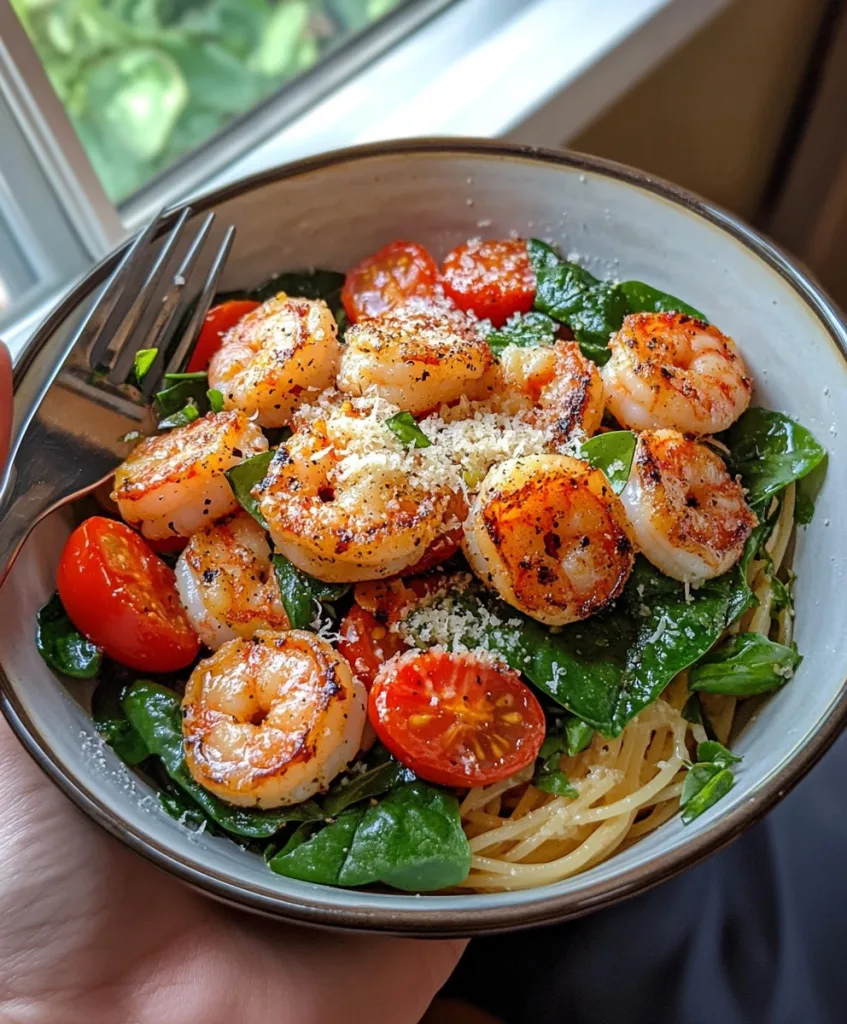 tomato spinach shrimp pasta recipe