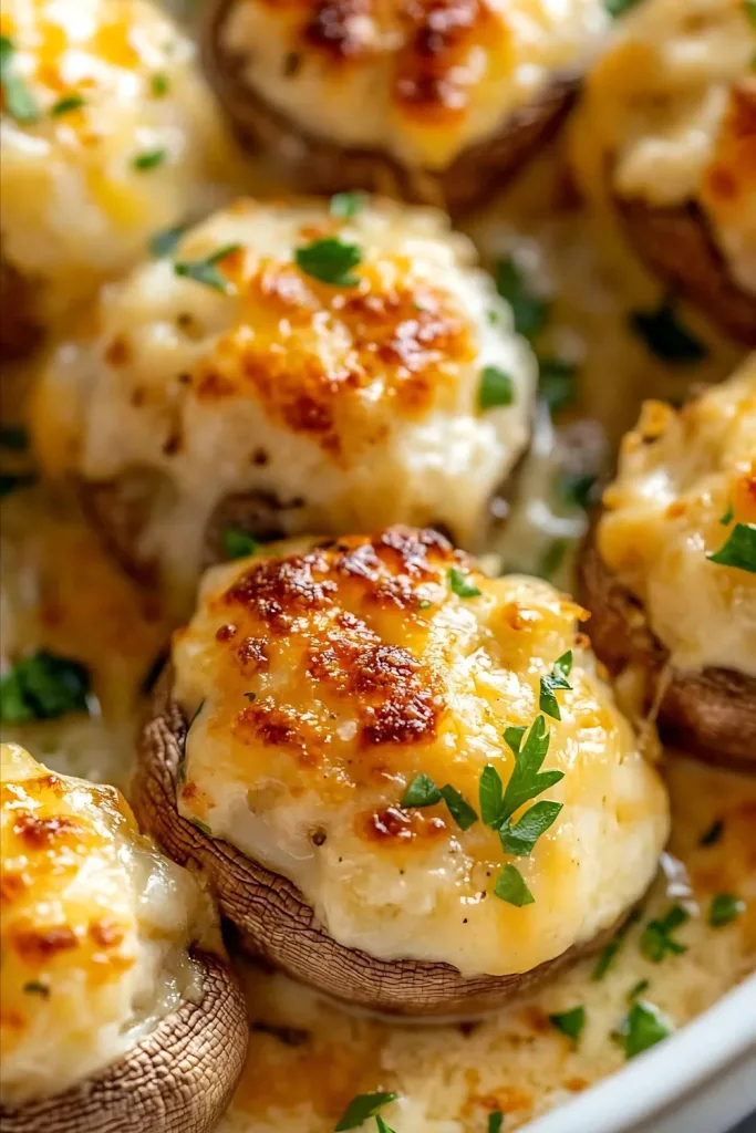 white cheddar stuffed mushrooms recipe