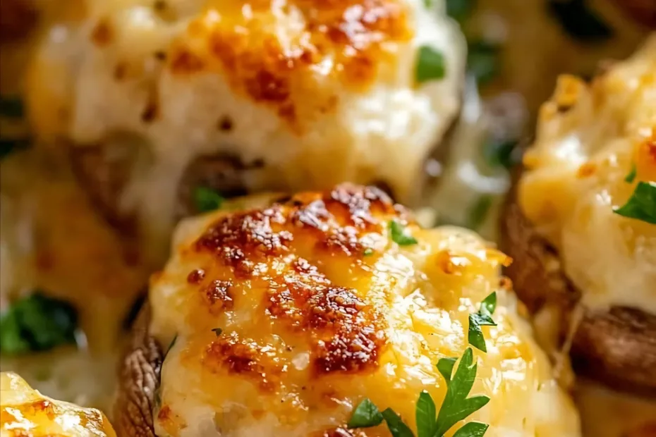 white cheddar stuffed mushrooms recipe