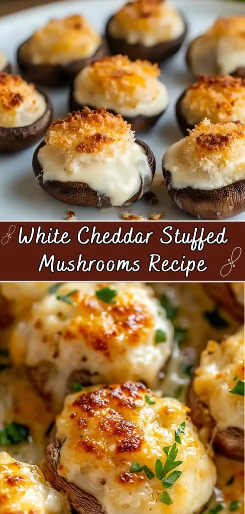 white cheddar stuffed mushrooms recipe