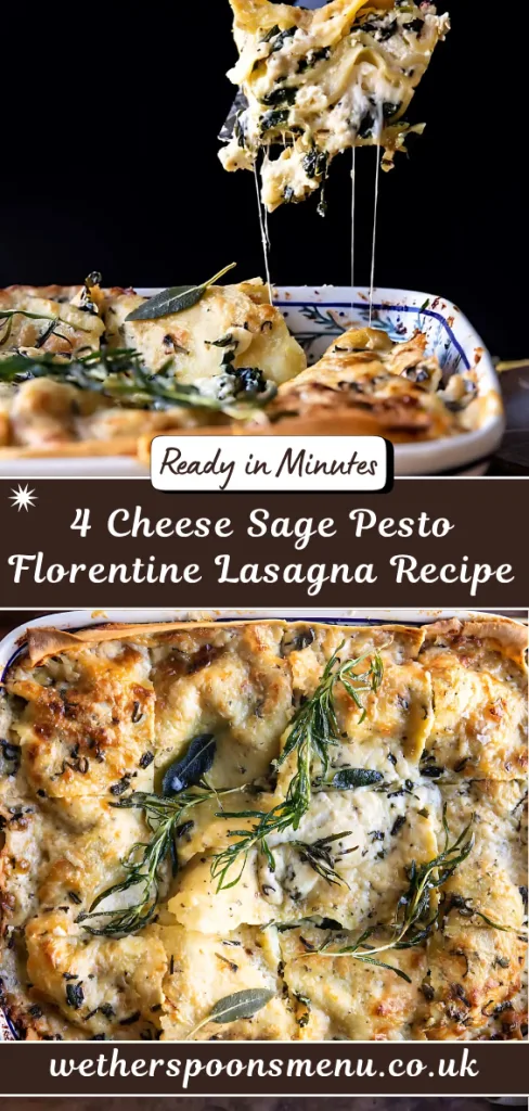 4 Cheese Sage Pesto Florentine Lasagna Recipe