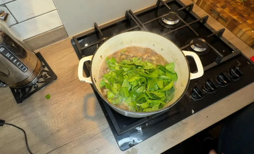 Add the Chicken and Spinach