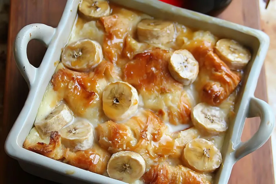 Banana Croissant French Toast Casserole Recipe
