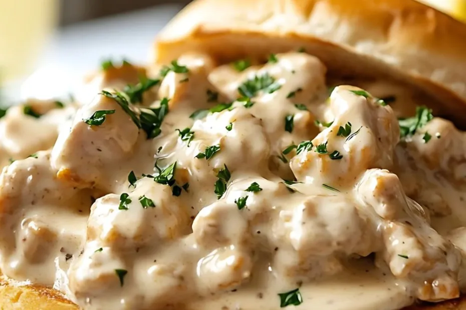 Chicken Alfredo Sloppy Joes