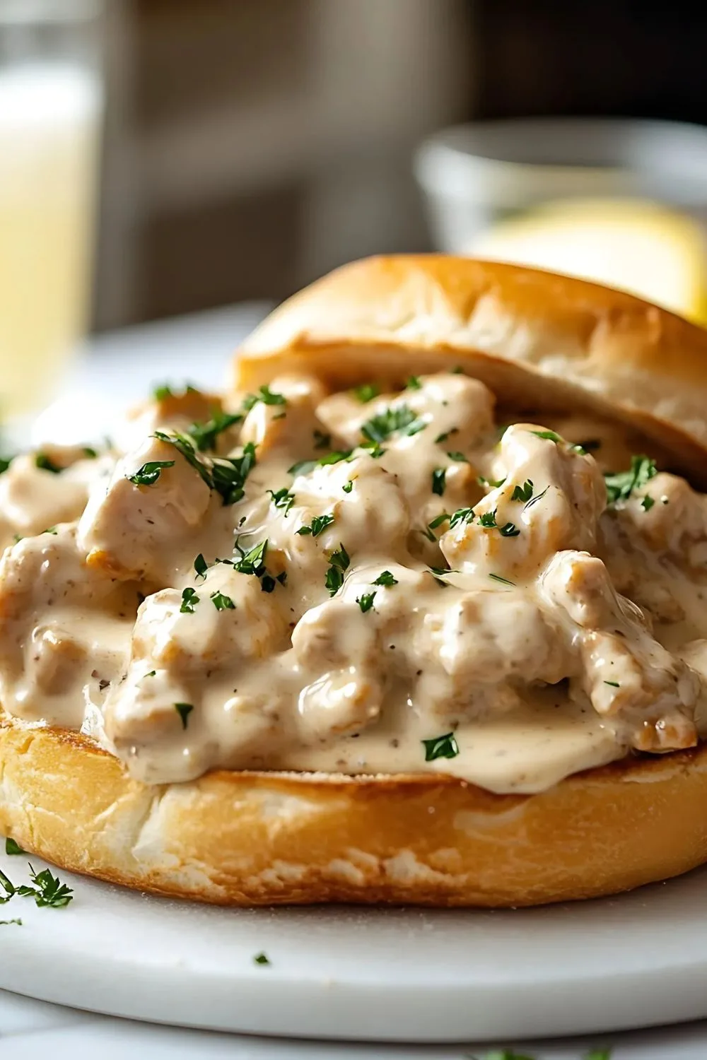 Chicken Alfredo Sloppy Joes