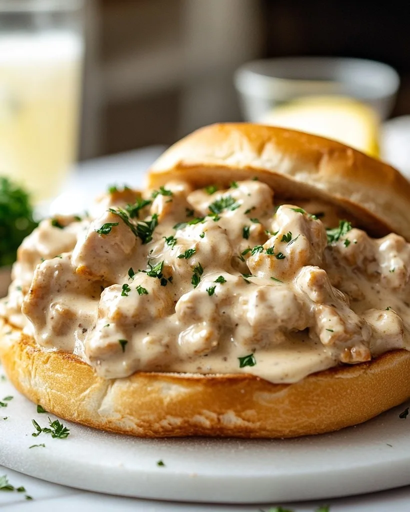 Chicken Alfredo Sloppy Joes