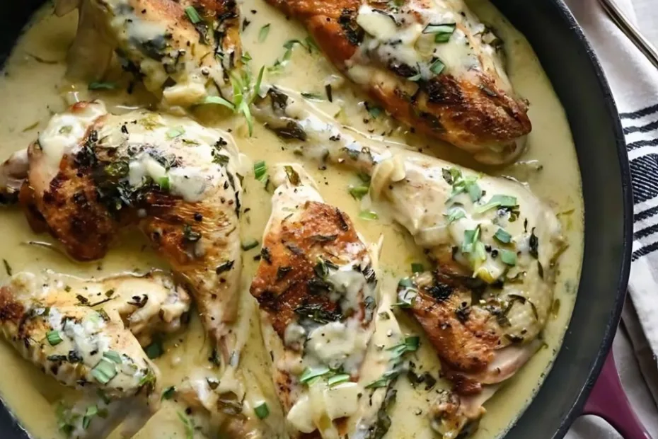 Creamy French Chicken Tarragon Poulet a Lestragon Recipe