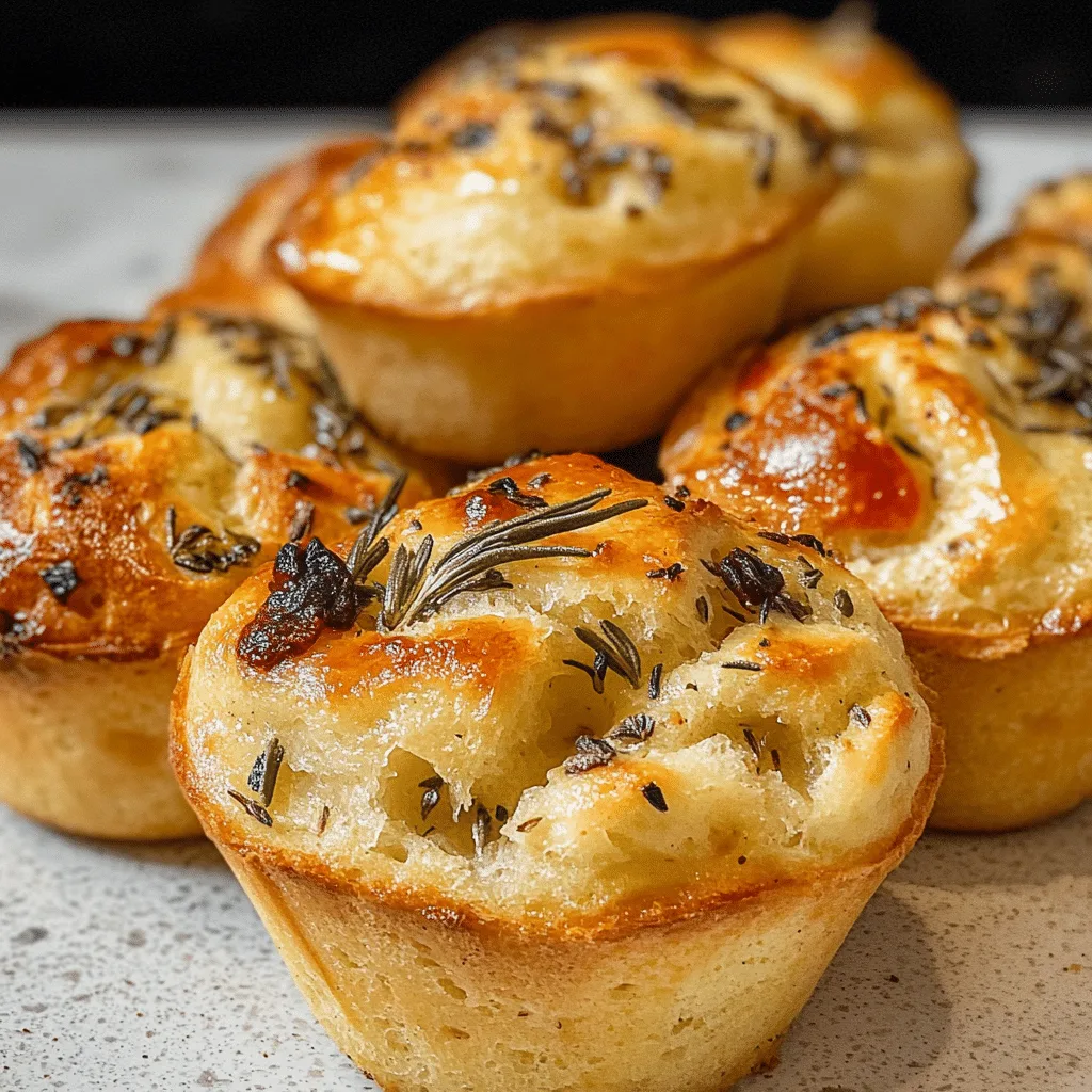 Garlic Rosemary Focaccia Muffins Recipe