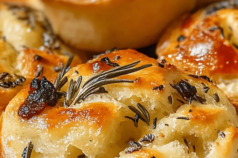 Garlic Rosemary Focaccia Muffins Recipe