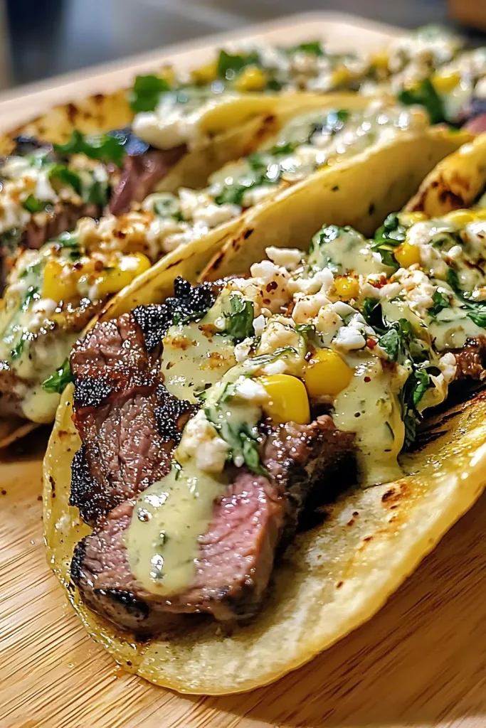 Grilled Steak Elote Tacos Recipe