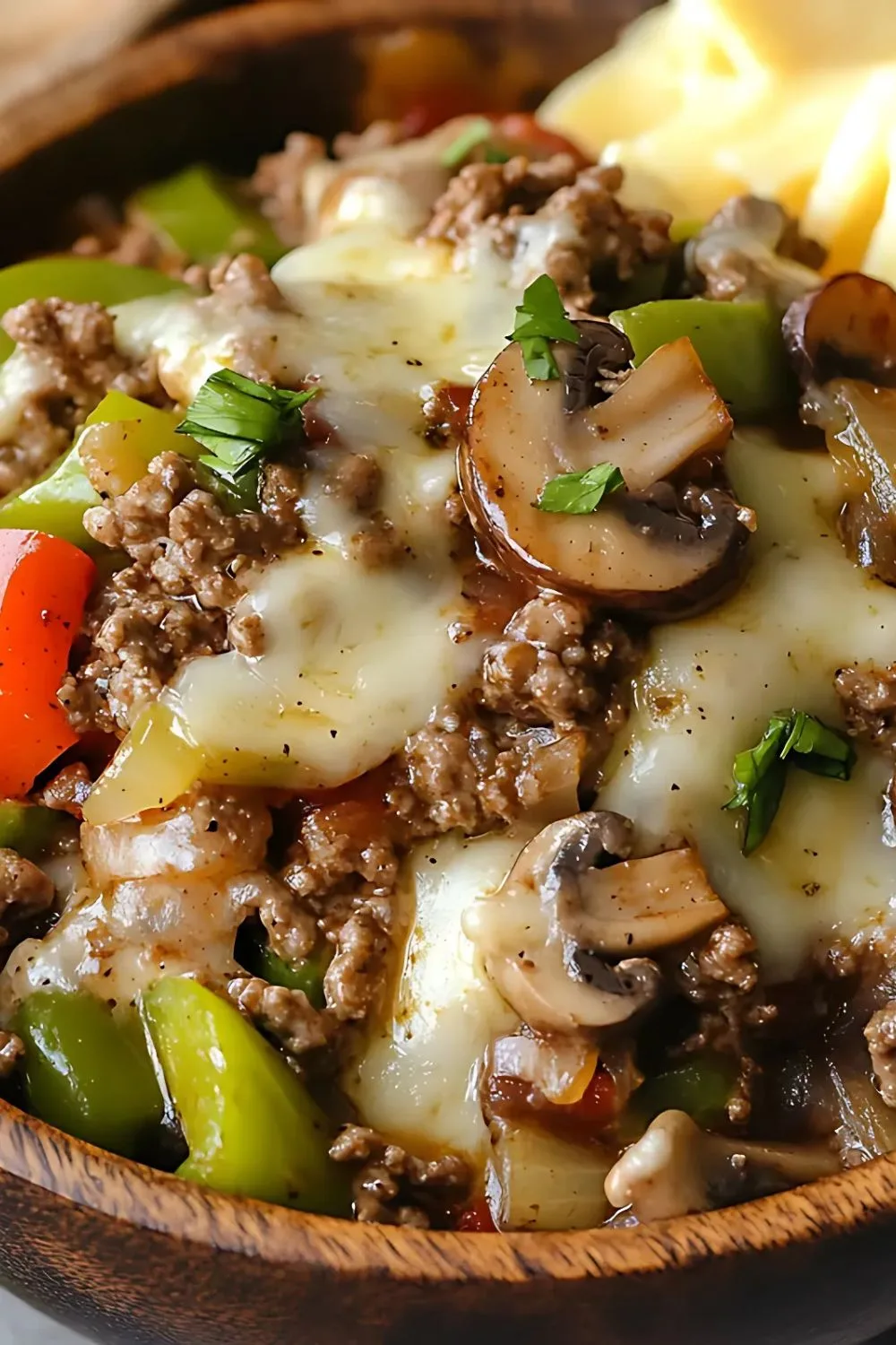 Ground Beef Philly Cheesesteak Bowl Recipe