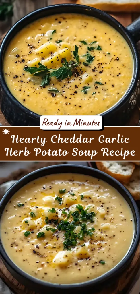Hearty Cheddar Garlic Herb Potato Soup Recipe